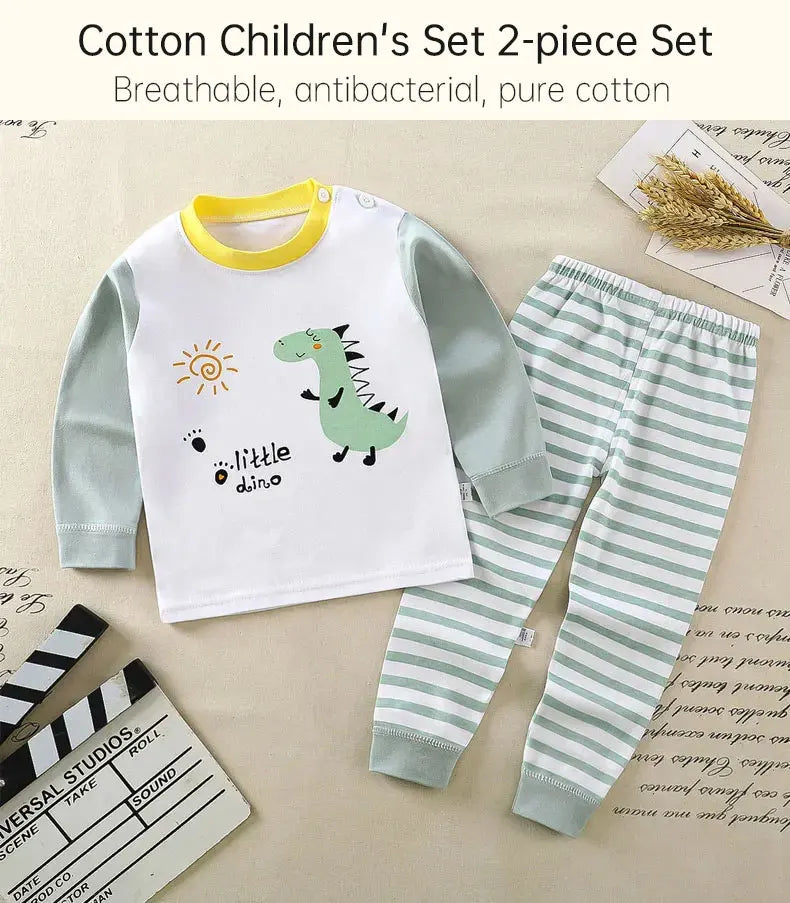 Children Kids Clothes Sets  Boys Girls Suit Pajamas Clothinng Pants Cartoon Autumn Winter Sleepwear Outfits