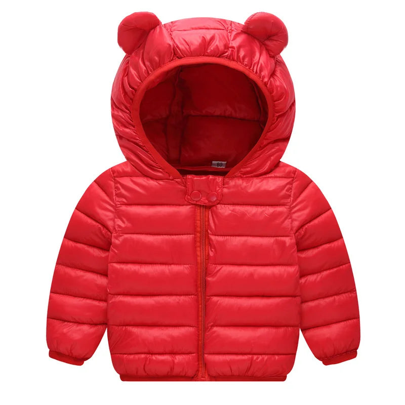 Baby Boys Down Jackets Outerwear For Kids Coats Autumn Boys Girls Warm Hooded Down Jacket Coat Winter Toddler Girl Jackets 1-5Y