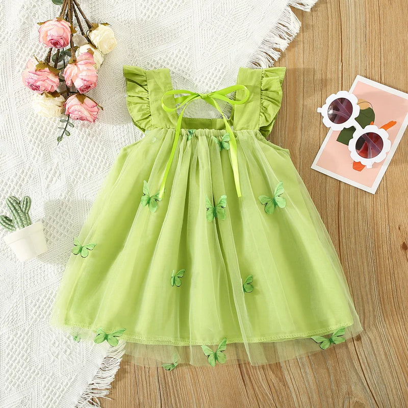 Baby Girls Cute Butterfly Decor Ruffle Trim Mesh Dress Clothes For Summer 468 sold, by