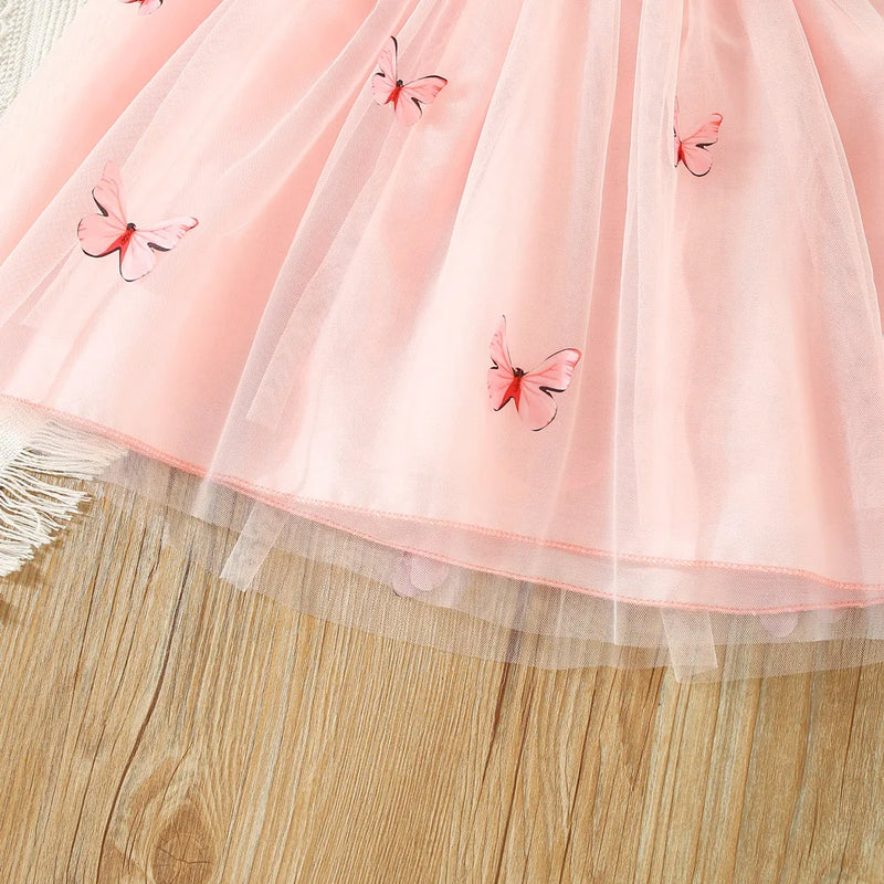 Baby Girls Cute Butterfly Decor Ruffle Trim Mesh Dress Clothes For Summer 468 sold, by