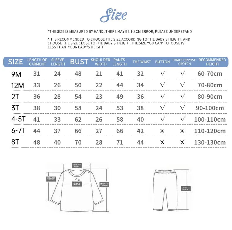 Children Kids Clothes Sets  Boys Girls Suit Pajamas Clothinng Pants Cartoon Autumn Winter Sleepwear Outfits