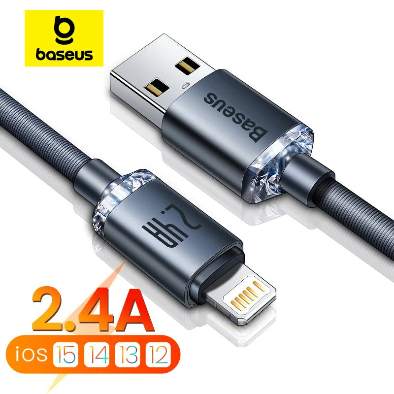 Cable Baseus USB For iPhone 14 13 12 Pro Max X XR XS 8 7 6s 6 iPad Fast Data Charging Charger USB Wire Cord Mobile Phone Cables