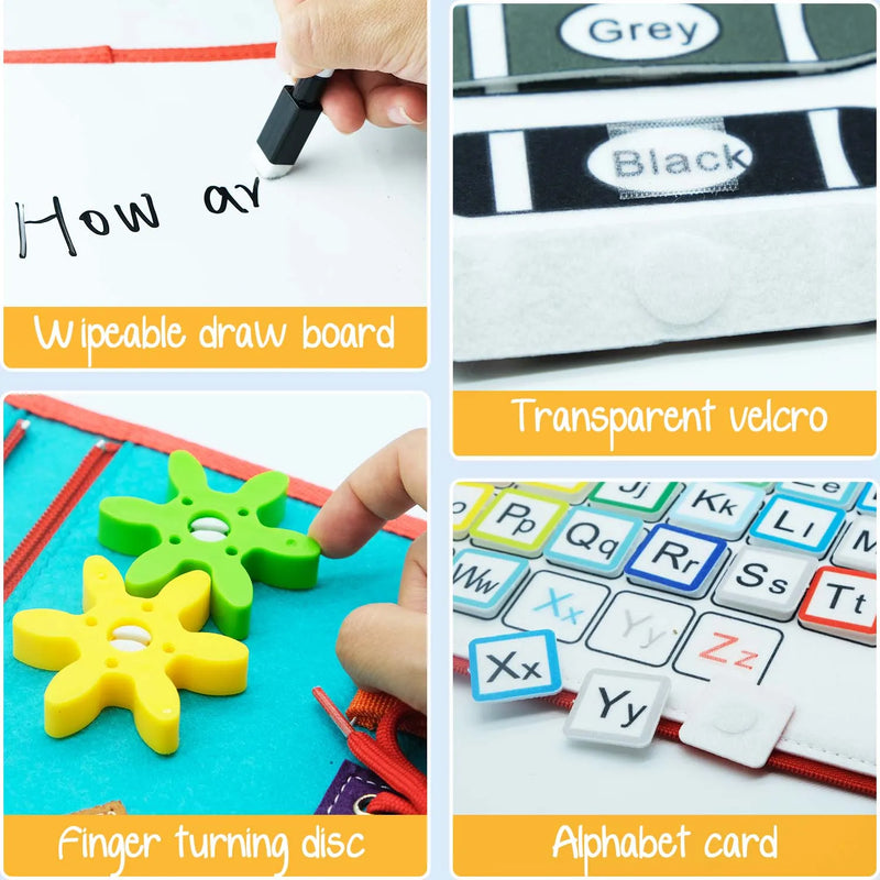 Toddler Montessori Busy Board for Ages 1-3 Busy Sensory Educational Toys Travel Toys