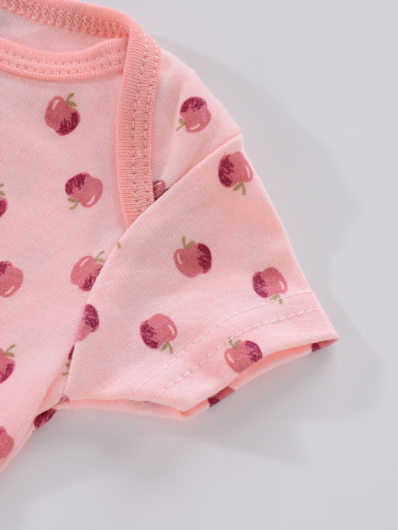 4PCS Newborn Infant Romper Short Sleeve Round Neck Cartoon Animal Flowers Print Bodysuit Onesies For Baby Boys And Girls Clothes